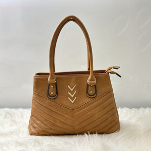 Vintage Quilted Satchel Bag Classic Handbag Zipper Bag For Women