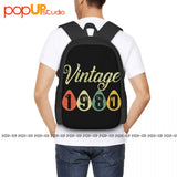 1980 40 Years Old Backpack Large Capacity School Softback Shopping Bag