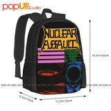 1991 Nuclear Assault Tour Backpack Large Capacity Print Beach Bag