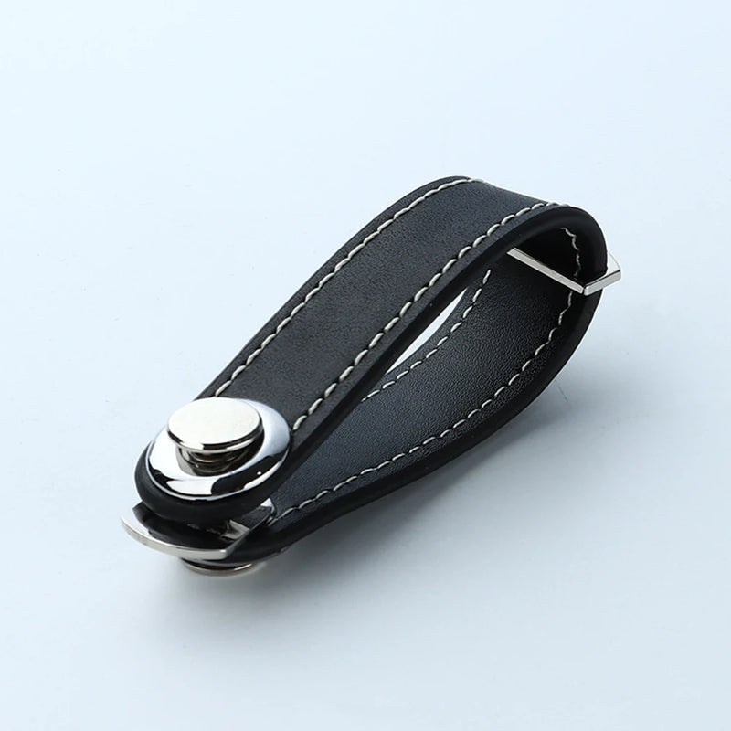 Smart Leather Car Key Pouch Wallet Holder Chain Organizer