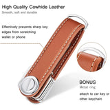 Smart Leather Car Key Pouch Wallet Holder Chain Organizer