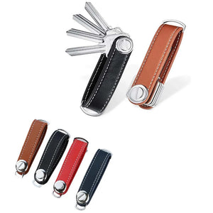 Smart Leather Car Key Pouch Wallet Holder Chain Organizer