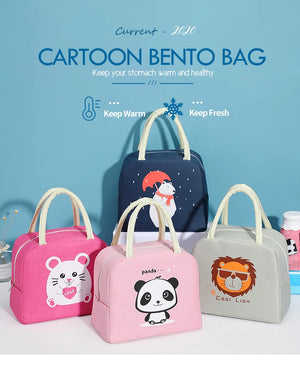 Cartoon Panda Lunch Bag Kids Women Travel Picnic Bags Waterproof Insulation