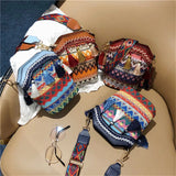 Hand Woven Crossbody Ethnic Straw Bags Women Handbag Retro Flap Rattan Straw Bea