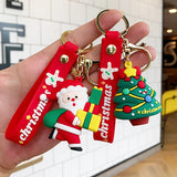 1PC Santa Claus Keychain Soft Adhesive Pendant for Backpack Phone Case Car