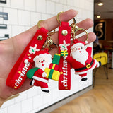 1PC Santa Claus Keychain Soft Adhesive Pendant for Backpack Phone Case Car