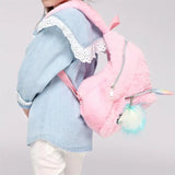 Unicorn Plush Backpack for Girls Student