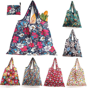 Foldable Shopping Bags Organizer Eco Friendly Large Recyclable Grocery Tote Pouc