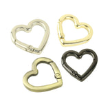 Heart Shape Metal Spring Handbag Buckle Key Ring Pendant Key Chain Clip