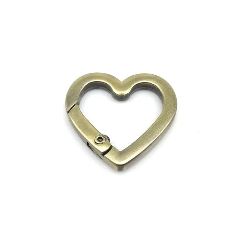 Heart Shape Metal Spring Handbag Buckle Key Ring Pendant Key Chain Clip