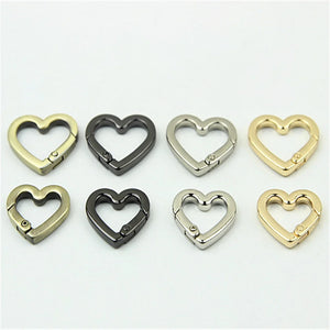 Heart Shape Metal Spring Handbag Buckle Key Ring Pendant Key Chain Clip