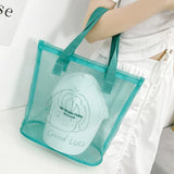 Transparent Mesh Zipper Makeup Case Cosmetic Bag for Women