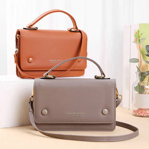 Mini Square PU Leather Shoulder Bag Stone Pattern Purse