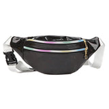 Holographic Fanny Pack Laser PU Waist Bag for Women Travel Beach