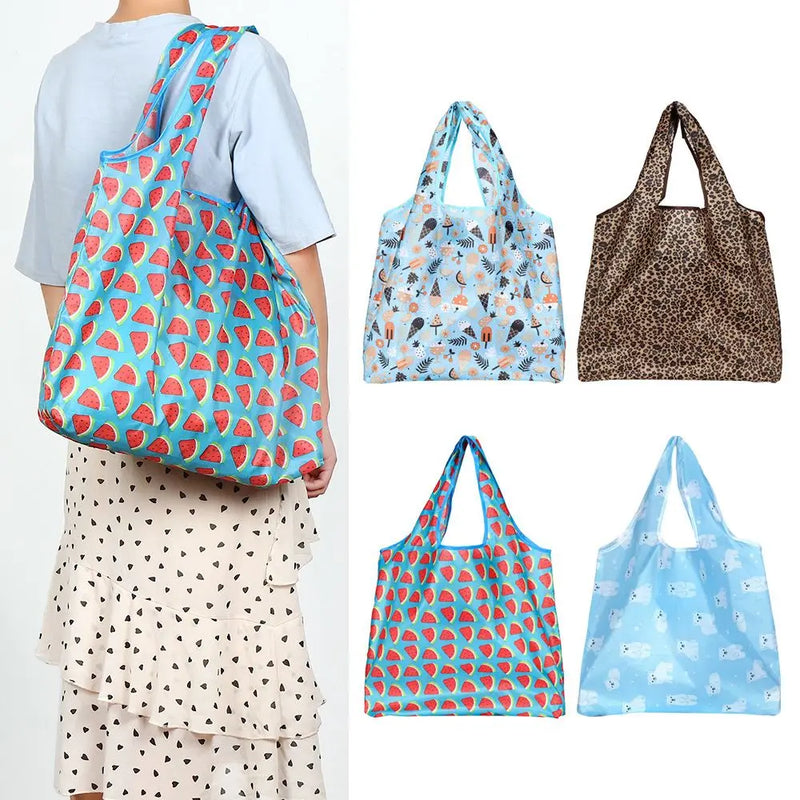 Stylish Foldable Shopping Bag Reusable Waterproof Backpacks Storage Tote