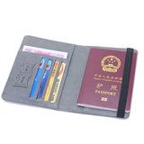 RFID Leather Passport Bag Multi-function Document Package Travel Holder