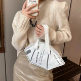 Women Casual Canvas Tote Handbag Letter Print Ladies Shoulder Bag