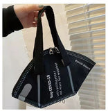 Women Casual Canvas Tote Handbag Letter Print Ladies Shoulder Bag