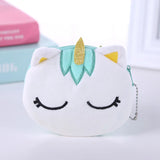 Plush Unicorn Women Coin Purse Mini Zipper Wallet