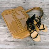 Waterproof Faux Leather Essential Oils Handbag with Nail Enamel Bottle Pockets