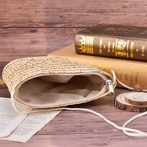 Summer Rattan Grass Crossbody Bag for Women