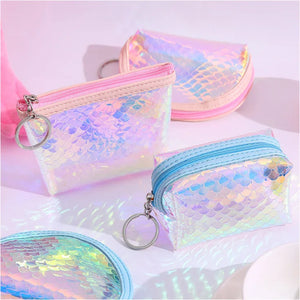 Colorful Fish Scale Coin Purse Mini Key Bag Girls Zipper Bags