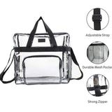 Clear PVC Shoulder Bag Large Capacity with Front Pocket Stadium Approved