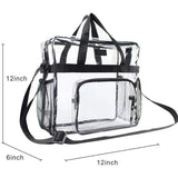 Clear PVC Shoulder Bag Large Capacity with Front Pocket Stadium Approved