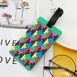 Geometric Pattern PVC Boarding Pass Luggage Tag ID Holder