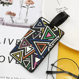 Geometric Pattern PVC Boarding Pass Luggage Tag ID Holder