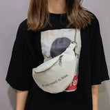 Women Chest Bag Chain Leather Messenger Bag Shoulder Bag Large Capacity