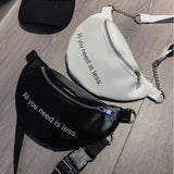 Women Chest Bag Chain Leather Messenger Bag Shoulder Bag Large Capacity