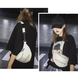 Women Chest Bag Chain Leather Messenger Bag Shoulder Bag Large Capacity