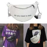 Women Chest Bag Chain Leather Messenger Bag Shoulder Bag Large Capacity