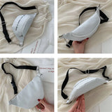Women Fanny Pack PU Waist Fanny Pack Chest Crossbag Travel Sports Zipper Pouch