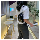 Women Fanny Pack PU Waist Fanny Pack Chest Crossbag Travel Sports Zipper Pouch