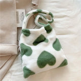 Women Fluffy Shoulder Bag Top-Handle Handbag Plush Tote Shopping Bags