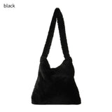 Women's Fluffy Shoulder Bag Top-handle Handbag Plush Tote Shopping Bag