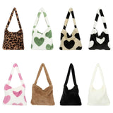 Women's Fluffy Shoulder Bag Top-handle Handbag Plush Tote Shopping Bag
