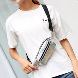 Women Waist Bag PU Travel Leisure Waist Bag Laser Holographic Banana