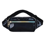 Women Waist Bag PU Travel Leisure Waist Bag Laser Holographic Banana