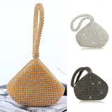 Women's Triangle Glitter Handbag Purse Clutch Evening Bags