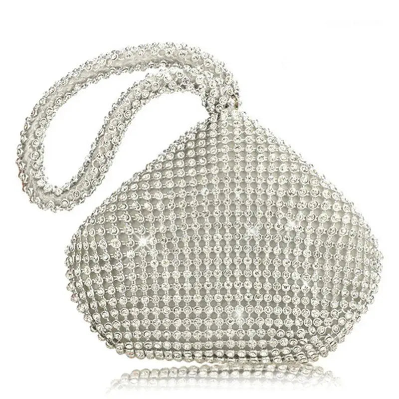 Women's Triangle Glitter Handbag Purse Clutch Evening Bags