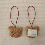 Plush Bear Key Chain Anti-Lost Name Tag for Girls Bags