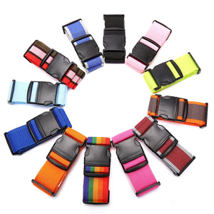 2M Rainbow Luggage Strap with Buckle, Packing Baggage Belts