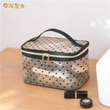 Mesh Cosmetic Bag Portable Zipper Pouch Love Makeup Bags Travel Accessories