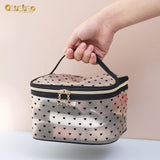 Mesh Cosmetic Bag Portable Zipper Pouch Love Makeup Bags Travel Accessories