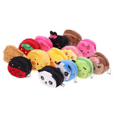 Cartoon Zipper Plush 3D Coin Purse Women Coin Pouch Earphone Wallet Key Holder