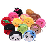 Cartoon Zipper Plush 3D Coin Purse Women Coin Pouch Earphone Wallet Key Holder