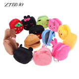 Cartoon Zipper Plush 3D Coin Purse Women Coin Pouch Earphone Wallet Key Holder
